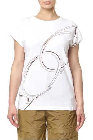 HERNO Tops, Dames, Wit, S, Katoen, Wit T-shirt met ronde hals