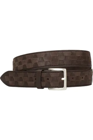 Orciani Accessoires, Heren, Bruin, 90 CM, Leer, Bruin leren riem met Intracciato-patroon