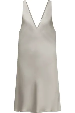Drykorn Kleedjes, Dames, Groen, XS, Korte zijdeachtige jurk
