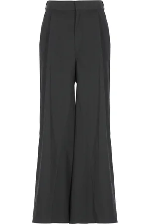Maison Margiela Broeken, Dames, Zwart, S, Katoen, Zwarte Palazzo Broek met Vier Stiksels