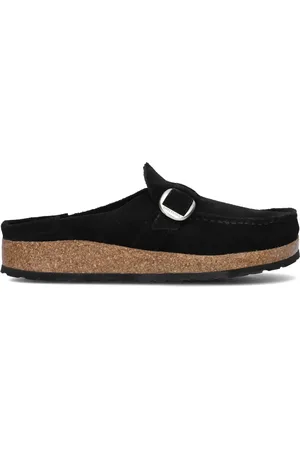 Birkenstock Schoenen, Dames, Zwart, 36 EU, Zwarte Suede Instapslippers