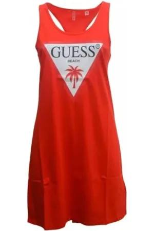 Guess Kleedjes, Dames, Rood, XS, Katoen, Cherry Bloom Logo Tanktop Jurk