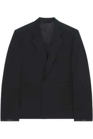 Givenchy Jassen, Heren, Zwart, M, Gestructureerd Slim Fit Reisjasje