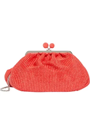 Max Mara Tassen, Dames, Rood, ONE Size, Leer, Rode Pasticcino tas medium clutch