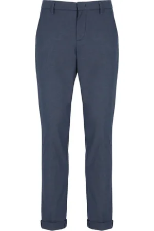 Dondup Broeken, Heren, Blauw, W32, Katoen, Blauwe Katoenen Broek met Zakken