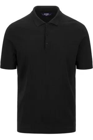 K-Way Tops, Heren, Zwart, M, Katoen, Klassieke Katoenen Poloshirt Zwart