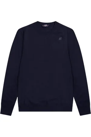 K-Way Sweatshirts & Hoodies, Heren, Blauw, S, Katoen, Blauwe Diepte Katoenen Trui Sebastien Model