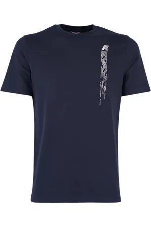 K-Way Tops, Heren, Blauw, M, Katoen, Blauwe Diepte Korte Mouw Jersey T-shirt
