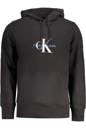 Calvin Klein Sweatshirts & Hoodies, Heren, Zwart, 2Xl, Katoen, Zwarte Katoenen Hoodie Sweatshirt met Logo