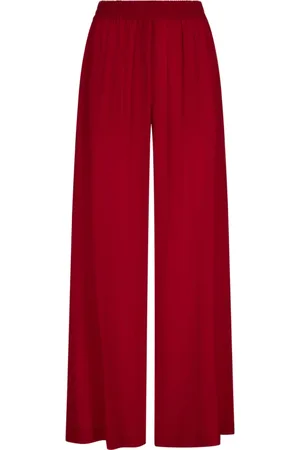 GIANLUCA CAPANNOLO Broeken, Dames, Rood, L, Rode zijden uitlopende broek
