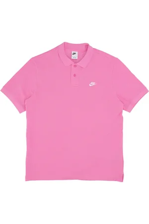 Nike Tops, Heren, Roze, S, Katoen, Essentiële Piqué Poloshirt Speels Roze/Wit