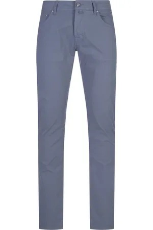 Jacob Cohen Broeken, Heren, Blauw, W36, Blauwe Slim Fit 5-Pocket Broek