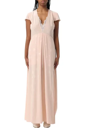 Zadig & Voltaire Kleedjes, Dames, Roze, M, Roze Zijden Maxi Jurk