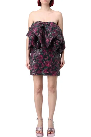 ROTATE Kleedjes, Dames, Veelkleurig, XS, Pailletten, Kleurrijke Sequin Mini Jurk met Ruches