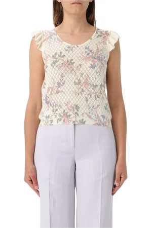 Twin-Set Tops, Dames, Veelkleurig, M, Bloemenprint top, , Veelzijdig