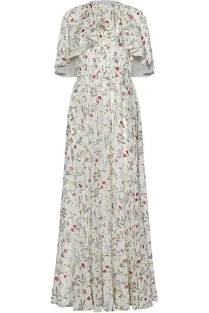 Giambattista Valli Kleedjes, Dames, Veelkleurig, M, Impressionist Print Cape Jurk Zijde