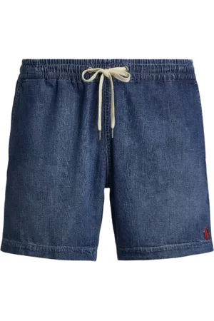 Ralph Lauren Korte broeken, Heren, Blauw, S, Denim, Denim Prepster Shorts met Elastische Tailleband
