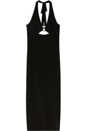 Max Mara Kleedjes, Dames, Zwart, S, Zwarte Mouwloze Jersey Crêpe Jurk