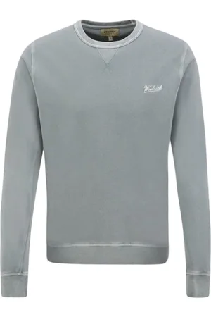 Woolrich Sweatshirts & Hoodies, Heren, Groen, XL, Groene Crew Neck Sweater Logo