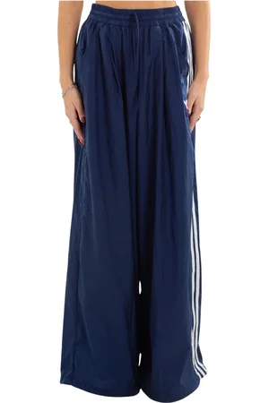 Y-3 Broeken, Dames, Blauw, M, Nylon, Nylon Loose 3-Stripes Broek
