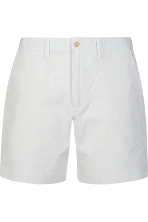 Ralph Lauren Korte broeken, Heren, Wit, W36, Klassieke Flat Front Shorts