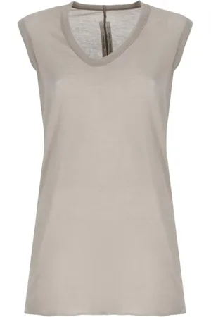 Rick Owens Tops, Dames, Grijs, M, Grijze Asymmetrische Top