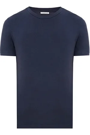 Moncler Tops, Heren, Blauw, L, Katoen, Klassiek Katoenen T-shirt voor Mannen