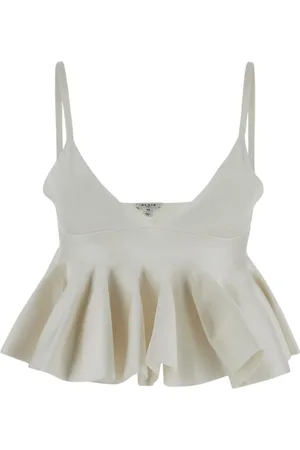 Alaïa Tops, Dames, Wit, M, Glad Gebeeldhouwde Bra Top