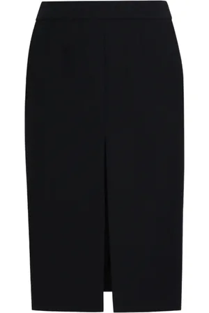 Dolce & Gabbana Rokken, Dames, Zwart, 2Xs, Zwarte hoge taille midi-rok met split aan de voorkant
