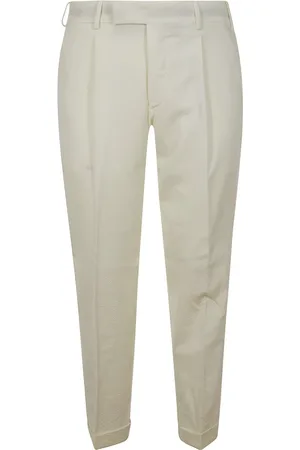 PT Torino Broeken, Heren, Wit, S, Wol, Witte op maat gemaakte broek voor de zomer