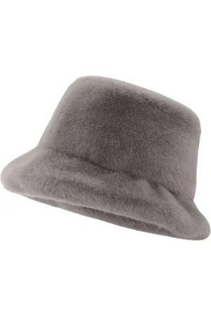 Ibana Accessoires, Dames, Grijs, ONE Size, Bont Bucket Hat Grijs