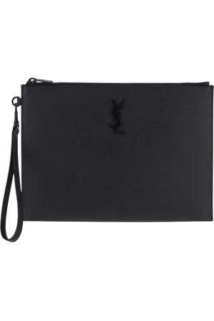Saint Laurent Tassen, Heren, Zwart, ONE Size, Leer, Leren ritstas