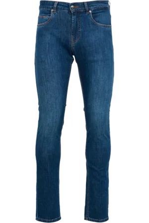 FAY Jeans, Heren, Blauw, W40, Denim, Denim Slim Fit Jeans