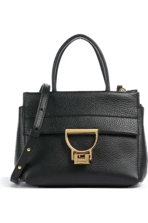 Coccinelle Tassen, Dames, Zwart, ONE Size, Zwarte korrelige leren handtas