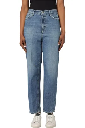 Dondup Jeans, Dames, Blauw, W26, Stijlvolle Blauwe Straight Leg Jeans