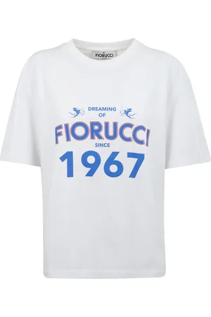 Fiorucci Tops, Dames, Wit, M, Dromerig T-shirt met ronde hals