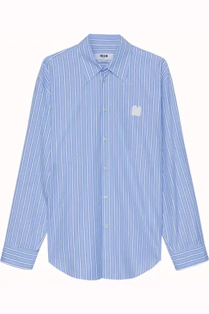 Msgm Overhemden, Heren, Blauw, XL, Blauw Overhemd voor Mannen