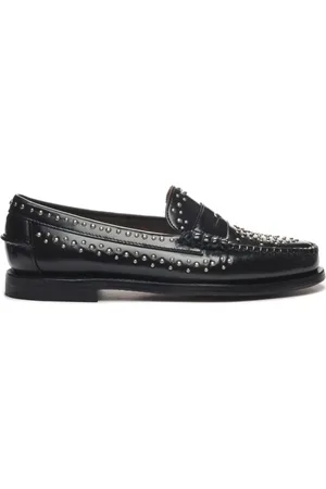 SEBAGO Schoenen, Dames, Zwart, 39 EU, Zwarte leren studs loafers