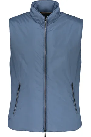 MOORER Jassen, Heren, Blauw, L, Polyester, Waterdichte Bodywarmer Jas met Polyester Vulling