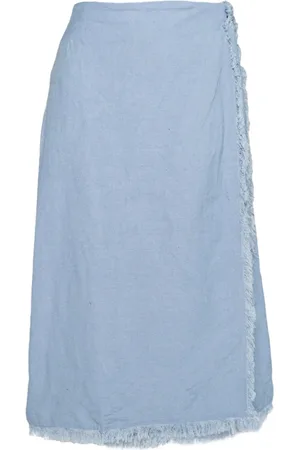 Hest Hést, Rokken, Dames, Blauw, 2Xl, Denim, Lila Linnen Rok Faded Denim