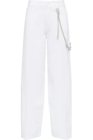Pinko Broeken, Dames, Wit, W27, Losse Bull Slegato Modestijl