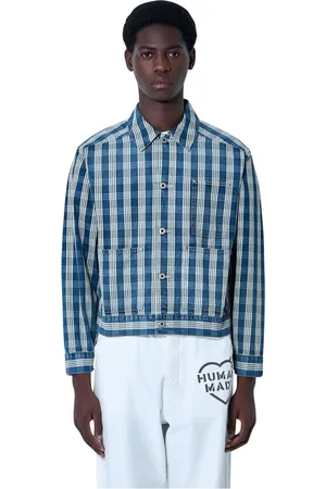 HUMAN MADE Jassen, Heren, Blauw, 2Xl, Katoen, Geruite werkjas