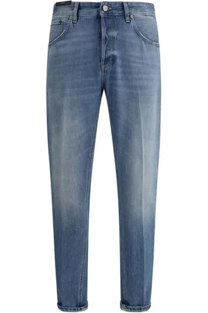 PT Torino Jeans, Heren, Blauw, W34, Katoen, Reggae Jeans met leren patch