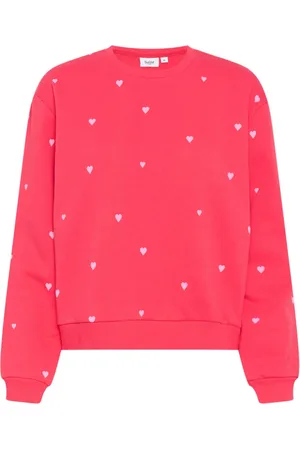 Saint Tropez Sweatshirts & Hoodies, Dames, Roze, XS, Katoen, Dagnasz Sweatshirt Magenta Bonbon Harts