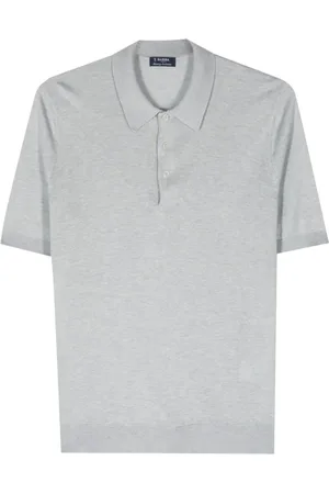 BARBA Tops, Heren, Grijs, 3Xl, Zijden Polo Shirt 100% Gemaakt in Italië