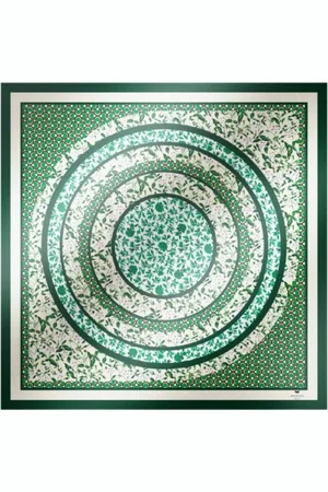 Max Mara Accessoires, Dames, Groen, ONE Size, Groene Zijden Sarong met All-Over Print