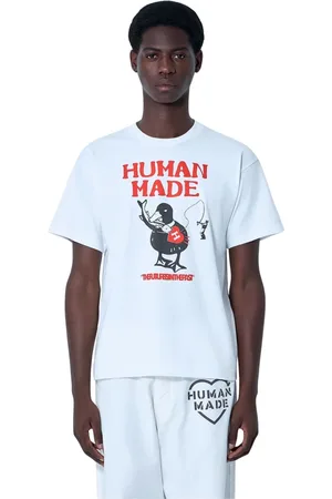 HUMAN MADE Tops, Heren, Wit, XL, Katoen, Logo Motief Katoenen T-shirt