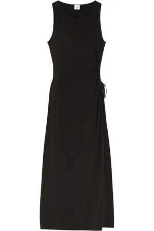 Max Mara Kleedjes, Dames, Zwart, XS, Zwarte Mouwloze Jersey Jurk met Zijsplit