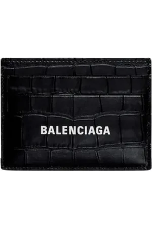 Balenciaga Accessoires, Heren, Zwart, ONE Size, Leer, Portemonnee met reliëflogo van leer