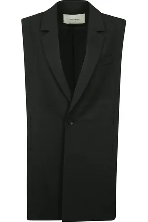 Entire Studios Jassen, Dames, Zwart, M, Zwarte Mouwloze Knoopsluiting Vest